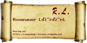 Rosenauer Lóránt névjegykártya